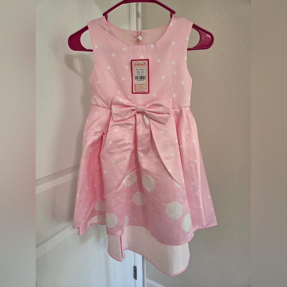 George Pink Polka Dot Formal Kids Dress